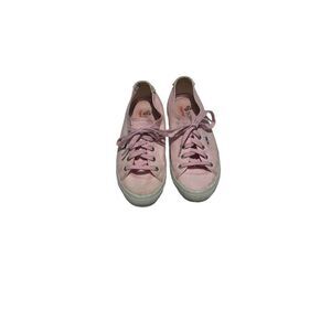 Bobs Pink Lace Up Ankle Low Athletic Fashion Sneakers Size 8